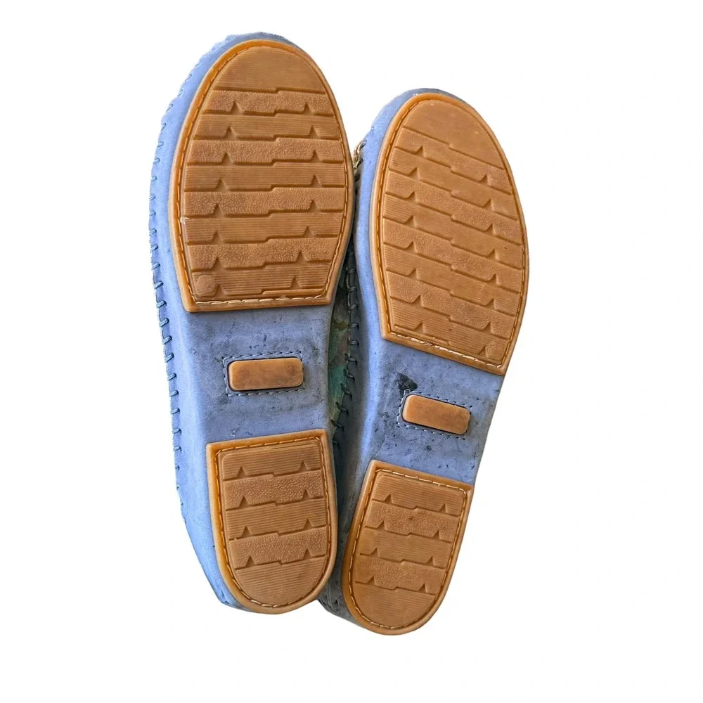 La Plume Sandals Women‎ US 7.5 Pastel Leather Floral Double Buckle Slides Italy